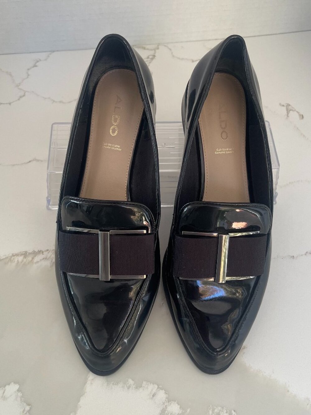 ALDO Slip on "Colette" Black Loafers. Size 7.5
